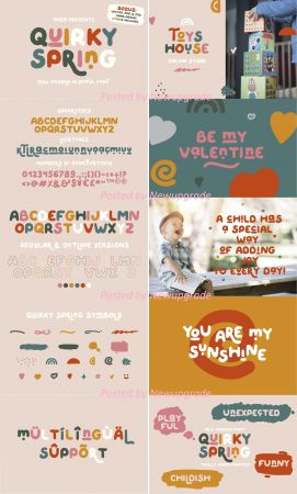 Creativemarket   QUIRKY SPRING Playful Font Family 4578764