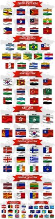 National flag country against background map world