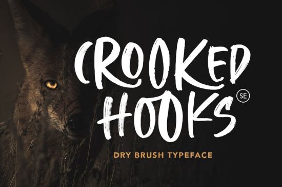 Crooked Hooks   Dry Brush Font
