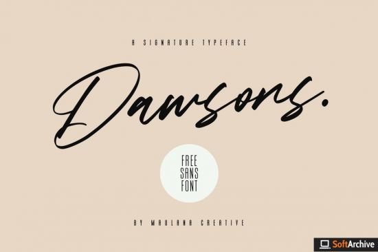 Dawsons Script   Free Sans Font