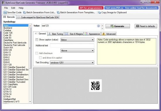 ByteScout BarCode Generator 6.1.1.1115 Business + Portable
