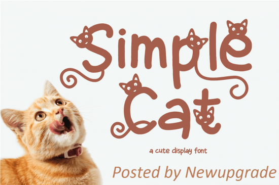 Simple Cat   Cute Display Font