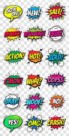 Comic Text Bubbles Isolated Icons