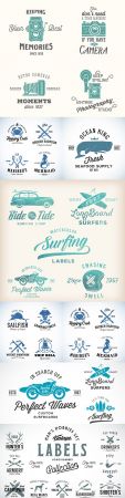 Vintage logo and template with retro typography men 's hobbies