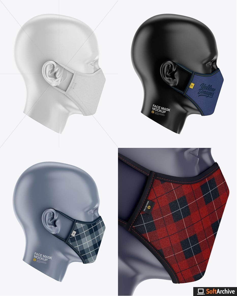 Download Download Face Mask Mockup - Side View 59006 - SoftArchive