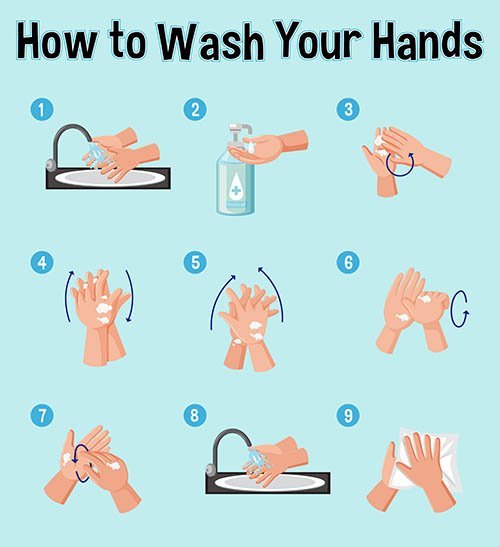 Vector Poster showing how to wash your hands
