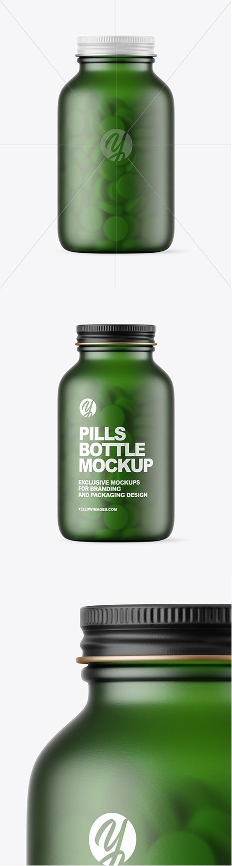 Download Download Frosted Green Glass Pills Bottle Mockup 59069 Softarchive PSD Mockup Templates