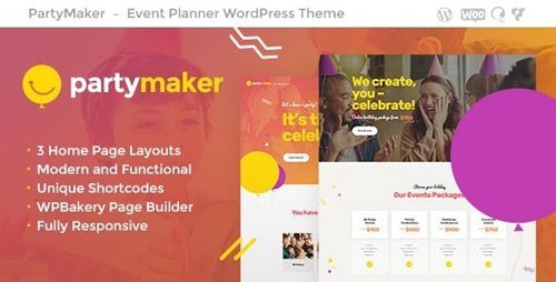 DesignOptimal ThemeForest PartyMaker v1 1 3 Event Planner Wedding Agency WordPress Theme 21451583