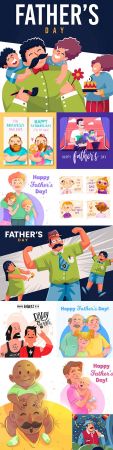 Happy Father 's Day design greeting card and banner 2