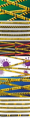 Realistic quarantine strips coronavirus covid 19 illustration