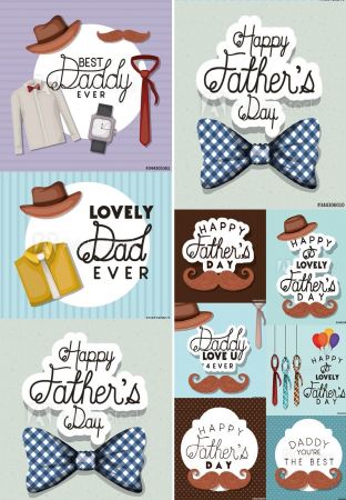 Happy Father Day Illustrations Set