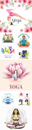 DesignOptimal Yoga International day and meditation design illustration 5