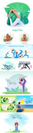 DesignOptimal Yoga International day and meditation design illustration 6