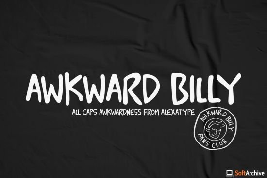 Awkward Billy   All caps font