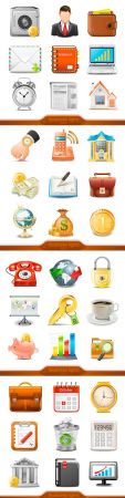 Business and men 's accessories for business set of icons