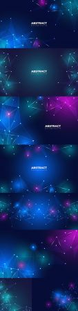 Digital science and background technology with neon effect