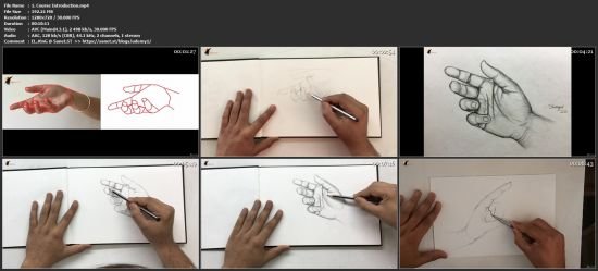 Realistic pencil sketch of a human hand