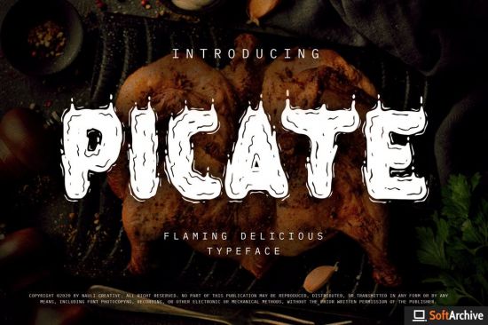Picate   Flaming Decorative Typeface Font