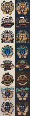 DesignOptimal Vintage skateboarding with animals colorful print for clothes