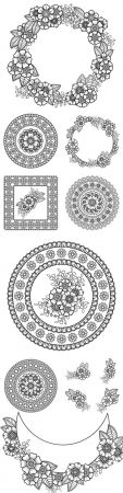 Mendy flower decoration in ethnic and oriental style ornament