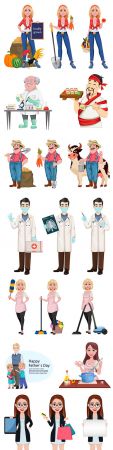 People of different professions cartoon character