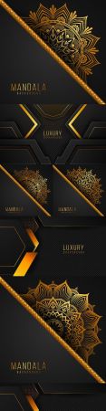 Luxurious mandala background with golden floral pattern