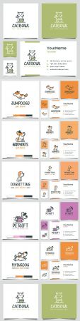 Pets gift goods design logo and business card