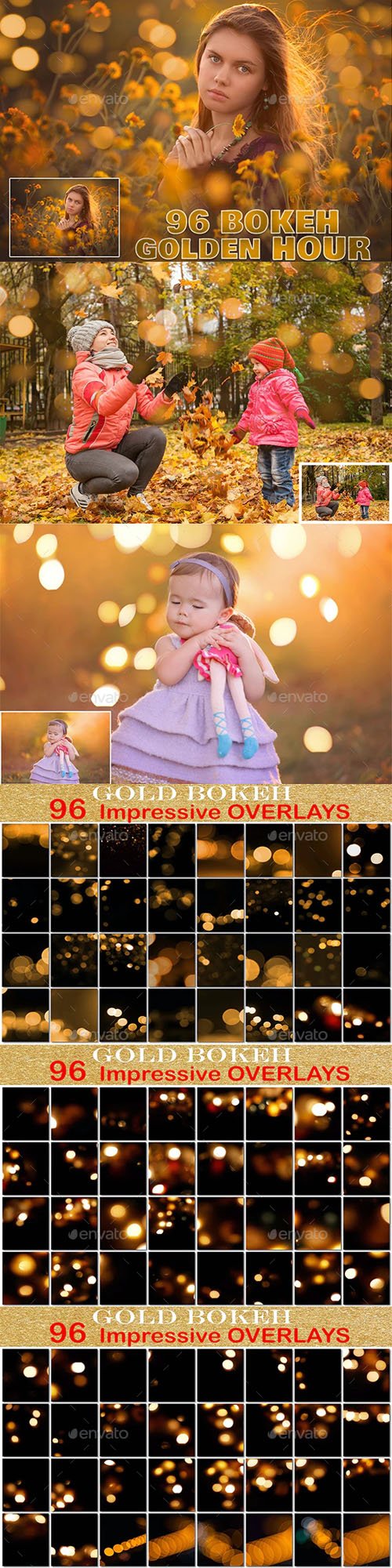 96 Golden Bokeh Overlays - Enhance Your Photo, Awesome Effects !