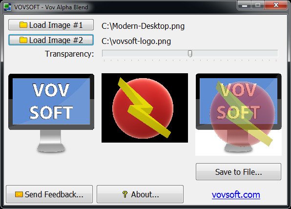 Portable VovSoft Alpha Blend 1.6