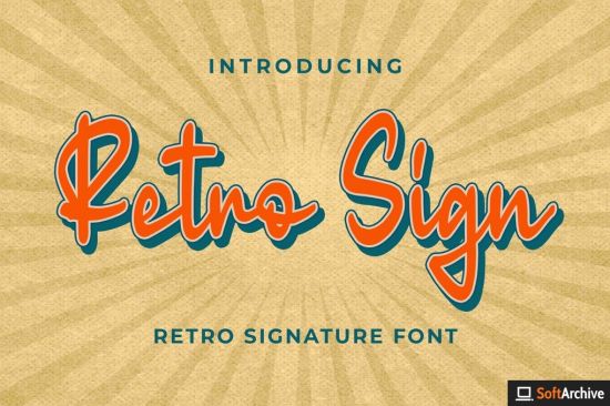 Retro Sign   Retro Signature Font
