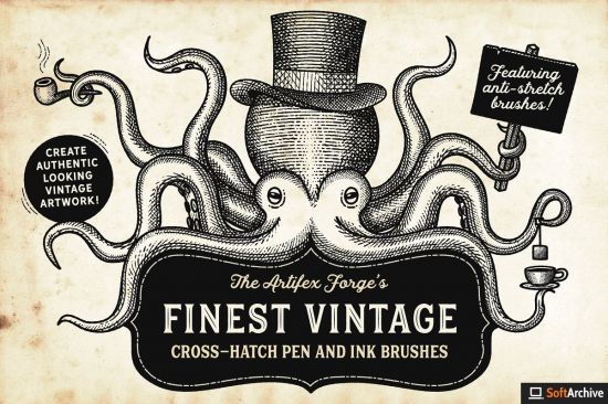 Creativemarket   Finest Vintage   Illustrator Brushes 2344519