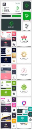 Logo design and business card minimalist elegant element 3
