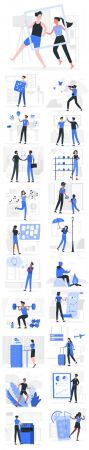 Vector Blu Illustrations People Concept Vol 3