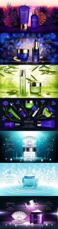 Cosmetics for skin care realistic advertising poster