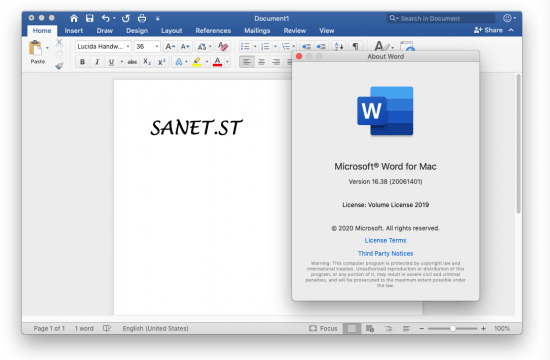 Microsoft Office 2019 for Mac 16.38 VL Multilingual