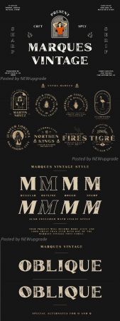 CreativeMarket   Marques Vintage Font Family + Extras 5061907