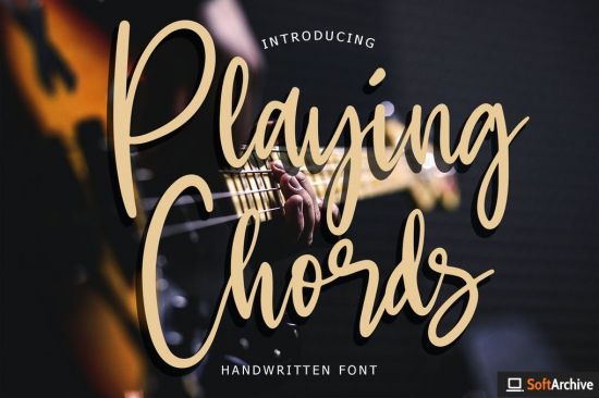 Playing Chords Modern Handwritten Script