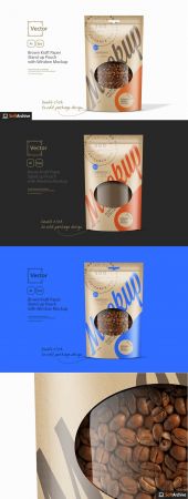 CreativeMarket   Kraft Stand up Pouch with Window 5045363