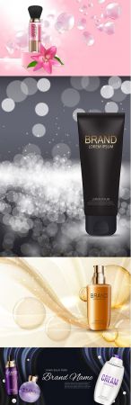 Design cosmetics product template for ads or magazine background
