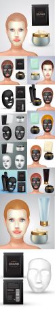 DesignOptimal Beauty fashion girl apply facial charcoal mask