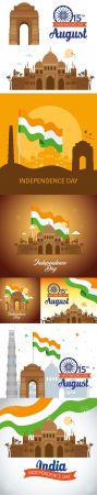 India Happy Independence Day Celebration Vector