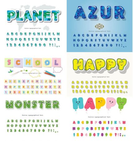 Bubble Font Cute Alphabet Set