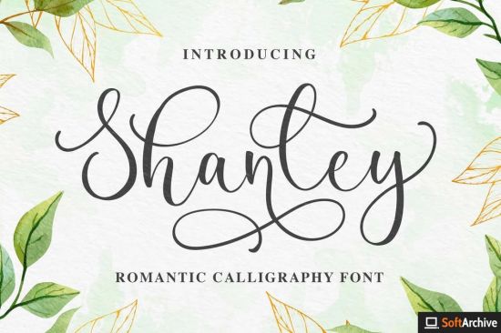 Shanley   Romantic Calligraphy Font