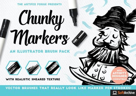 Creativemarket   Chunky Markers   Illustrator Brushes1614172