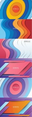 Modern Abstract Paper Cut Background