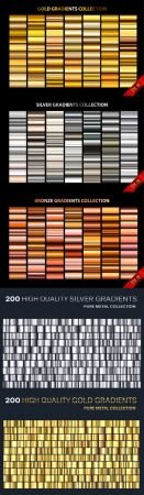 600+ Gold, Silver and Bronze Gradients in Vector