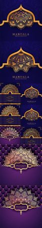 Luxury mandala background with golden arabesque
