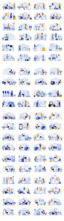 Business Scenes Bundle with People Characters Flat Illustration Vol 2