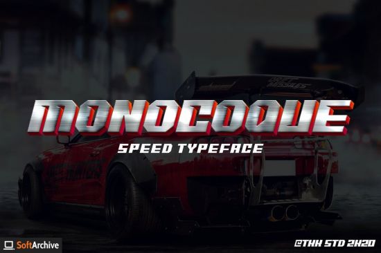 MONOCOQUE   Speed Typeface Font