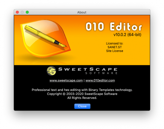 SweetScape 010 Editor 10.0.2 macOS